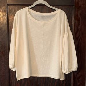 Garnet Hill blouson-sleeve cropped boxy tee